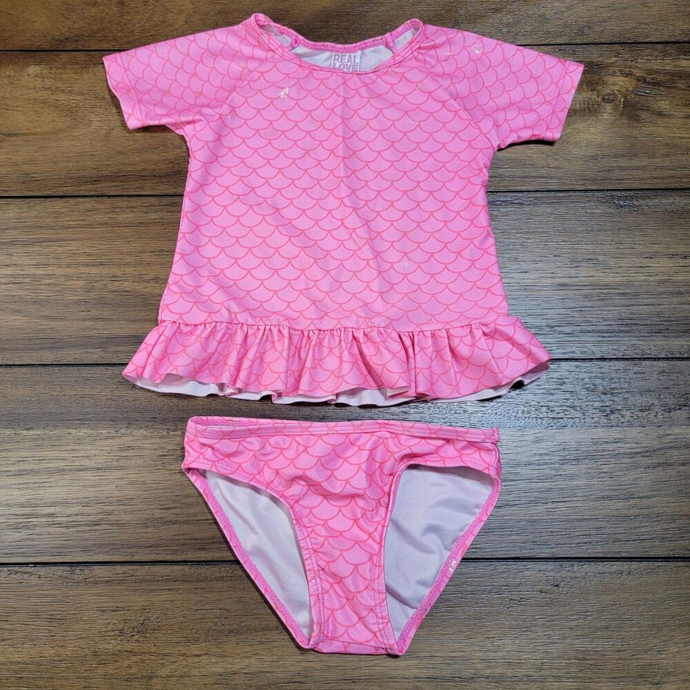 Real Love Toddler 2 Pc Swimsuit Pink - Size 2T